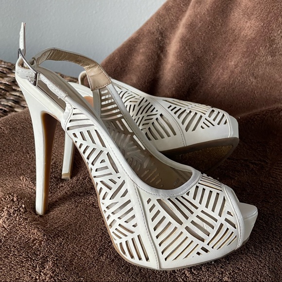 BCBG White Platform Heels - Picture 1 of 3